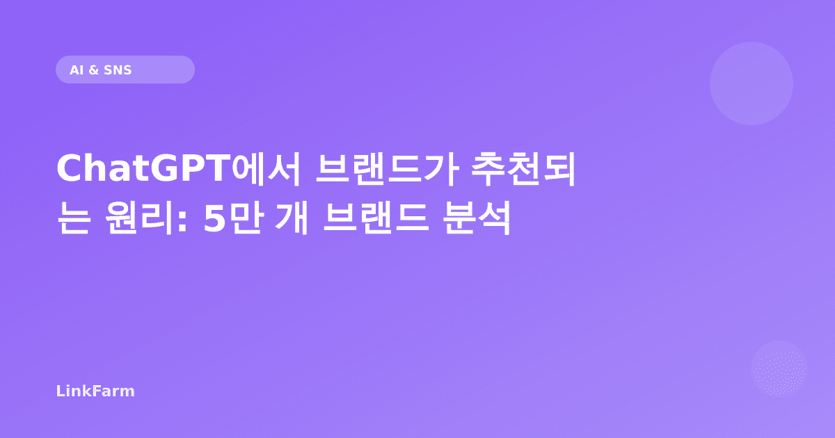 ChatGPT에서 브랜드가 추천되는 원리: 5만 개 브랜드 분석이 밝힌 사실