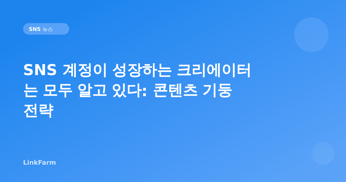 SNS 계정이 성장하는 크리에이터는 모두 알고 있다: 콘텐츠 기둥 전략