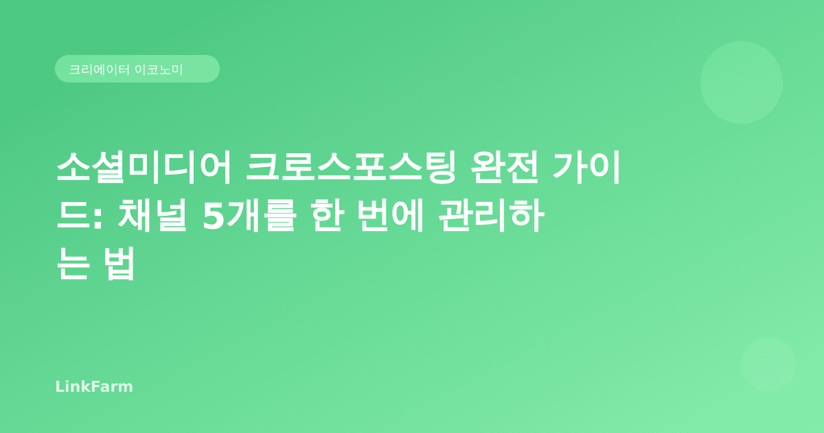소셜미디어 크로스포스팅 완전 가이드: 채널 5개를 한 번에 관리하는 법