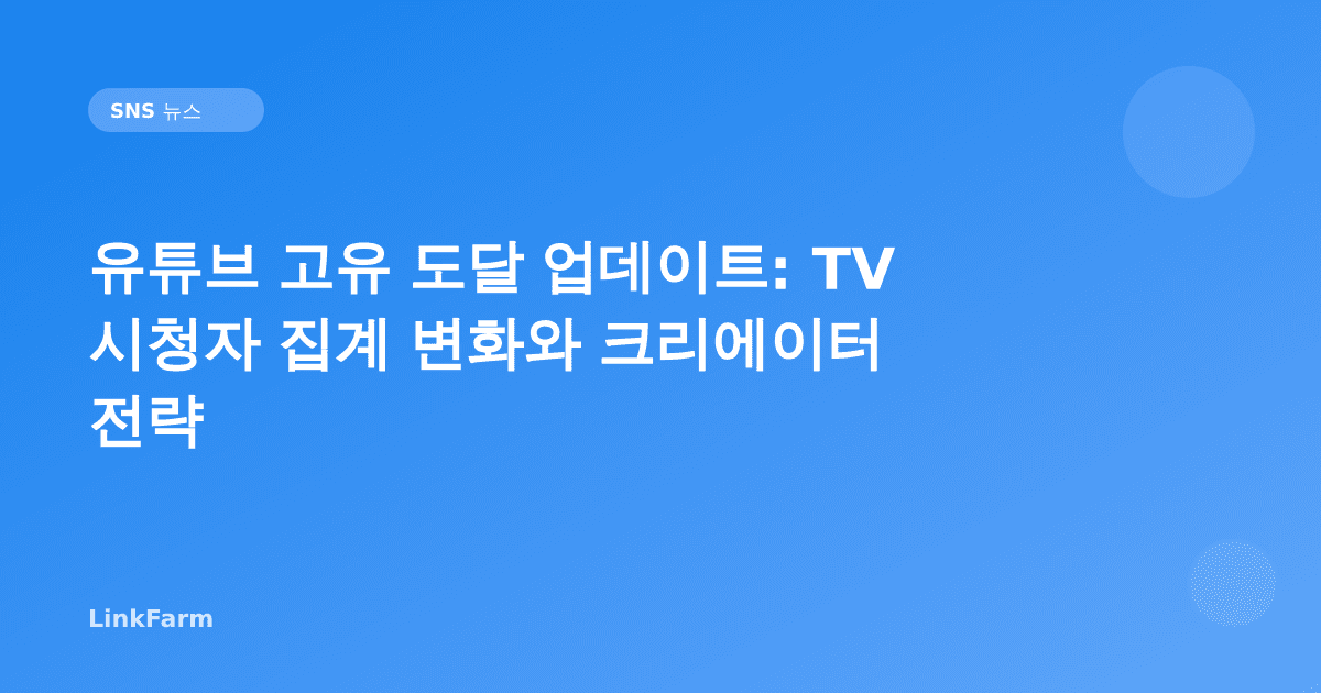 유튜브 고유 도달(Unique Reach) 업데이트: TV 시청자 집계 변화가 크리에이터에게 미치는 영향